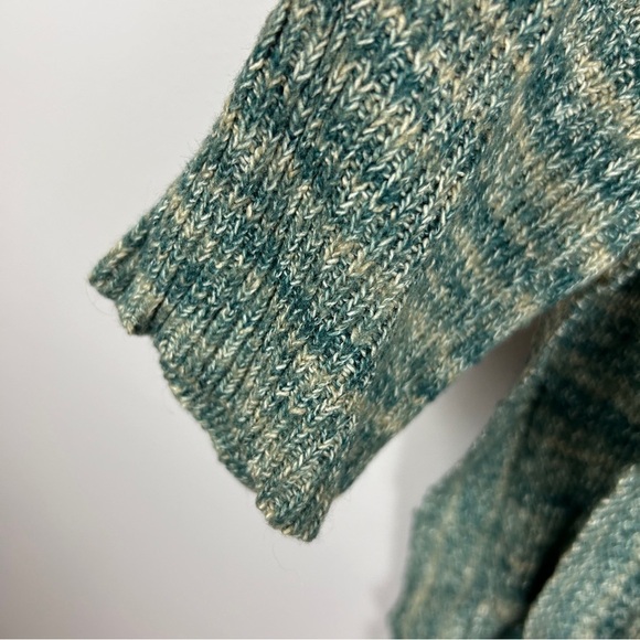 Field Flower Cowl Neck Cotton Blend Knit Tunic Sweater Medium Green - Picture 7 of 12